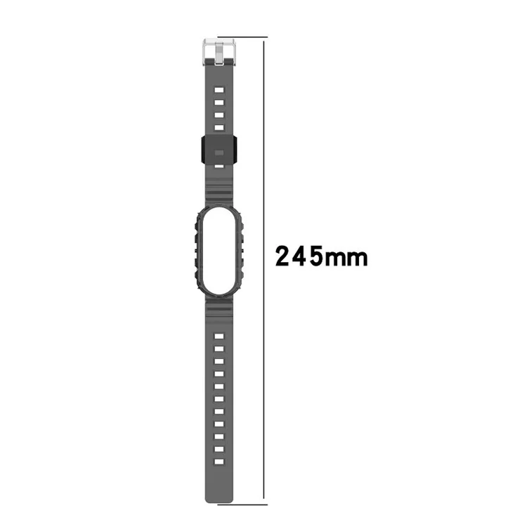 Transparent TPU Watchband Strap Integrated Wristband Replacement for Xiaomi Band 5/6 - Black