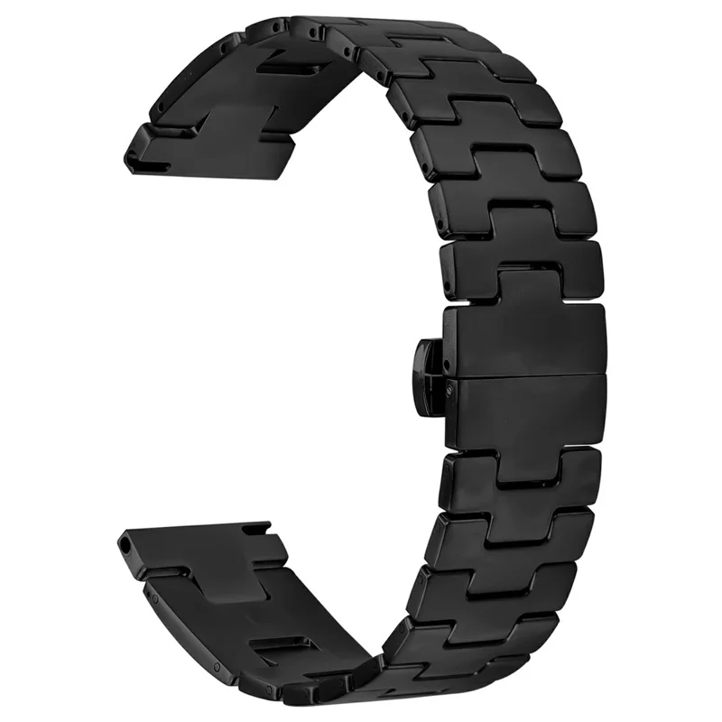 For Fitbit Versa / Versa Lite / Versa 2 Replacement Strap H Type Metal Watch Band - Black
