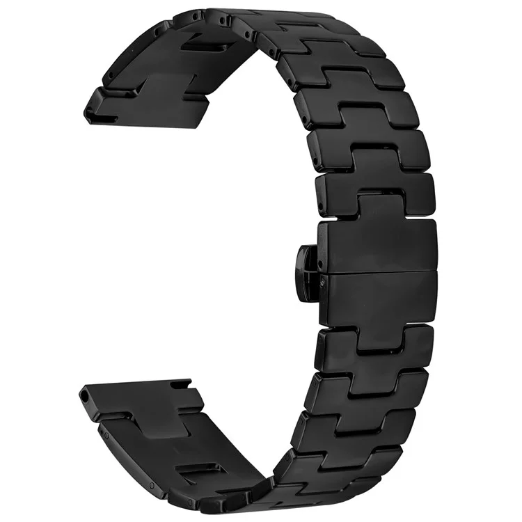 For Samsung Galaxy Watch 46mm Replacement Strap H Type Metal Watch Band - Black