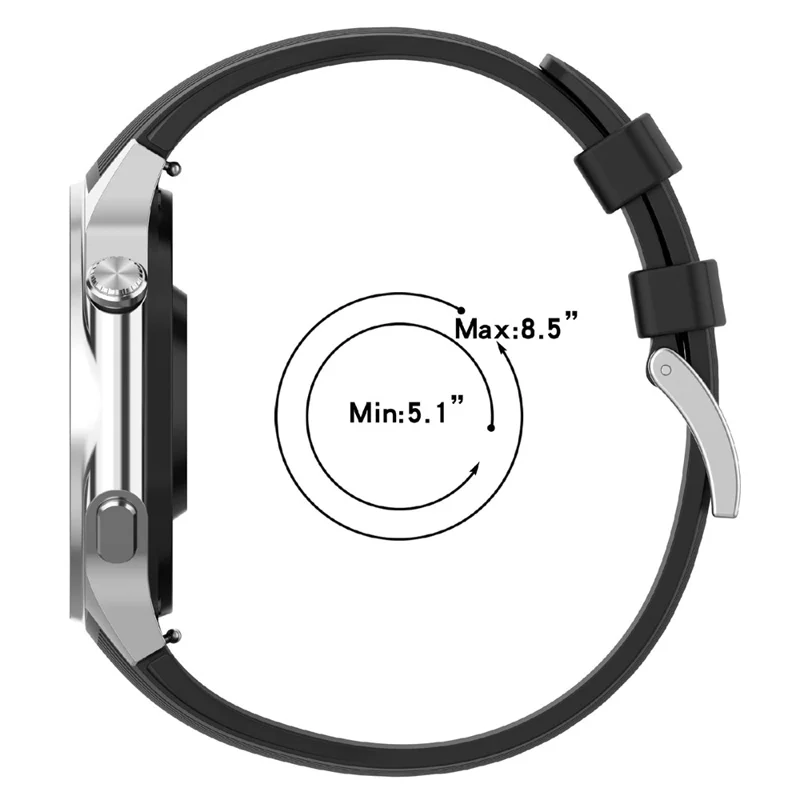 Silicone Watch Strap For Oppo Watch X2 / X / OnePlus Watch 3 46mm / 2 / 2R Replacement Wristband - Black