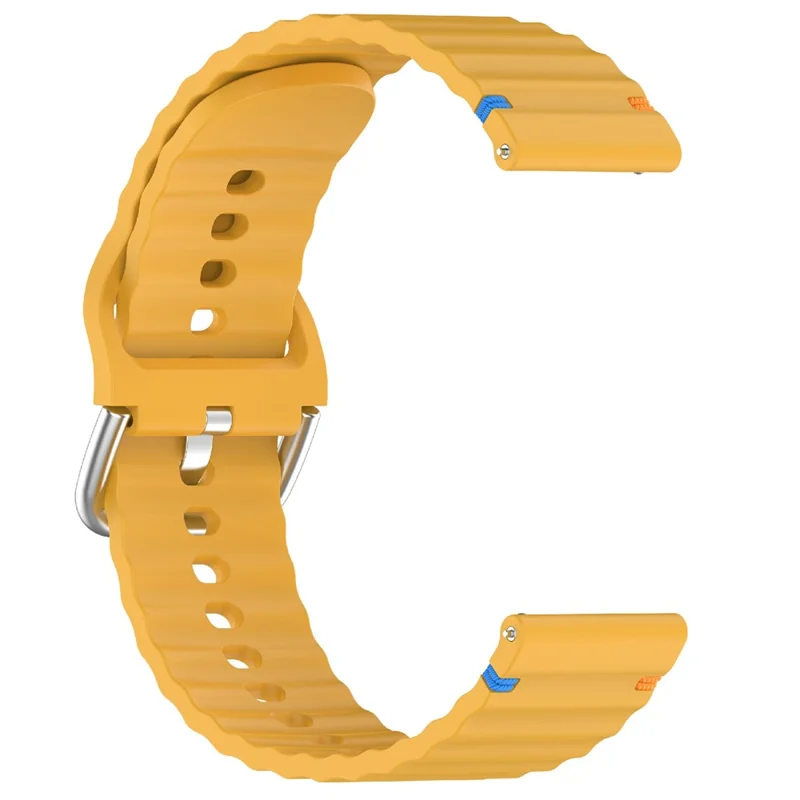22mm Silicone Band for Samsung Galaxy Watch 46mm  /  Watch3 45mm  /  Gear S3 Classic  /  Gear S3 Frontier Wave Design Watch Strap - Yellow