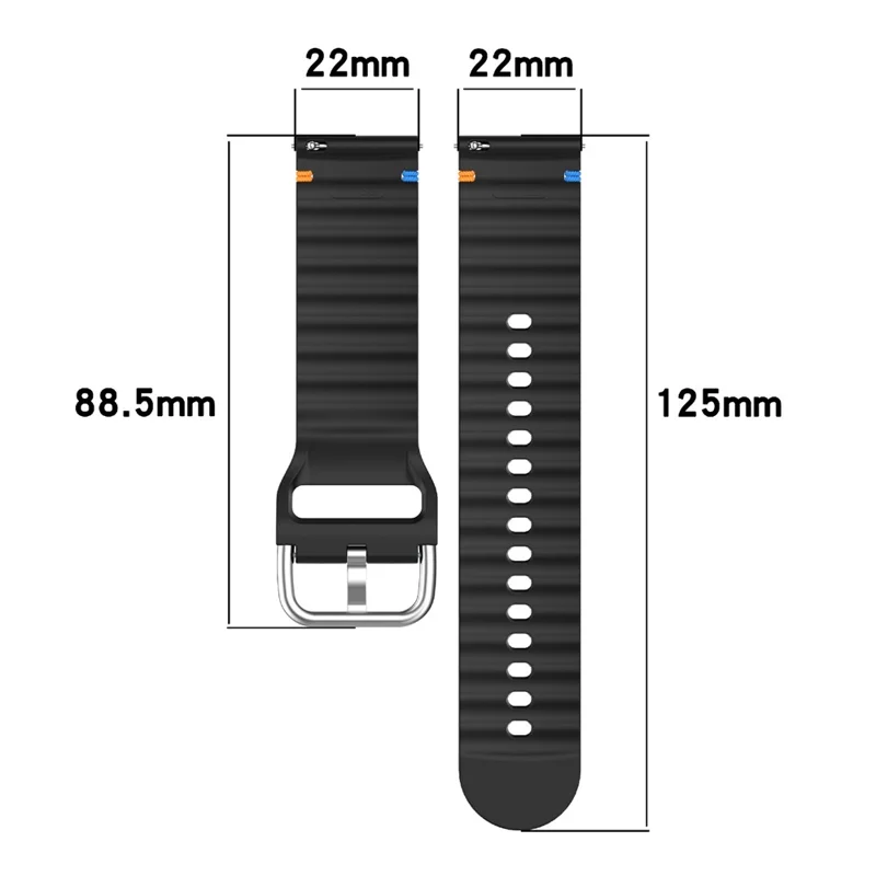 22mm Silicone Band for Samsung Galaxy Watch 46mm  /  Watch3 45mm  /  Gear S3 Classic  /  Gear S3 Frontier Wave Design Watch Strap - Yellow