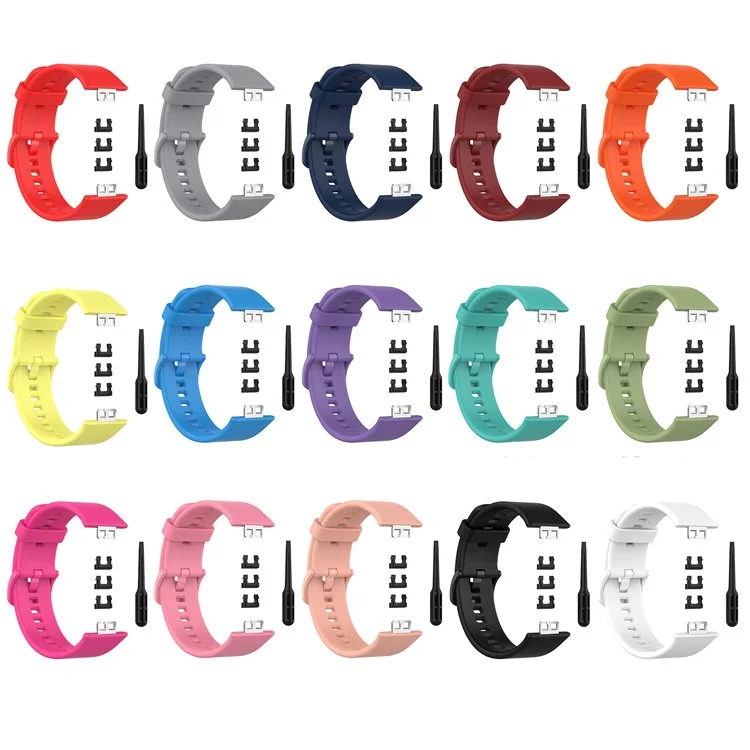 Silicone Solid Color Watch Strap for Huawei Watch Fit Special Edition B39 / (TIA-B09 / TIA-B19) - Matcha Green