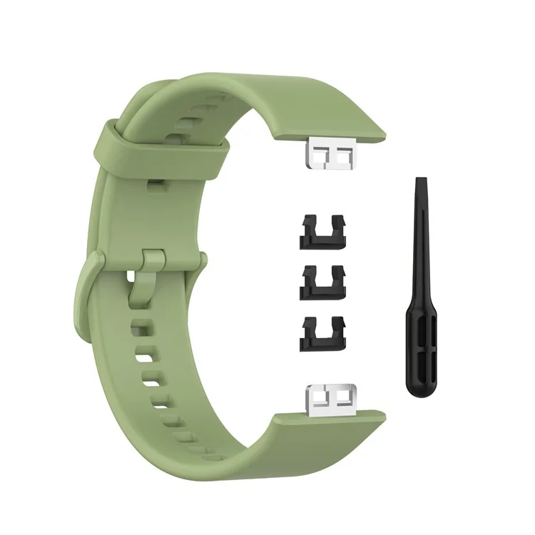 Silicone Solid Color Watch Strap for Huawei Watch Fit Special Edition B39 / (TIA-B09 / TIA-B19) - Matcha Green