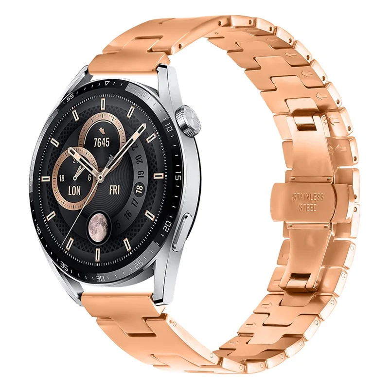Per Huawei Watch GT 3 46mm Cinturino di Ricambio Tipo H Fascia Metallica per Orologio - Oro Rosa