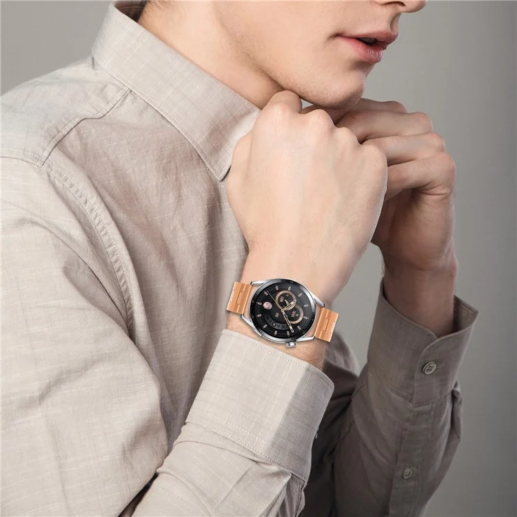 Per Huawei Watch 3 / 3 Pro Cinturino di Ricambio Tipo H in Metallo - Oro Rosa