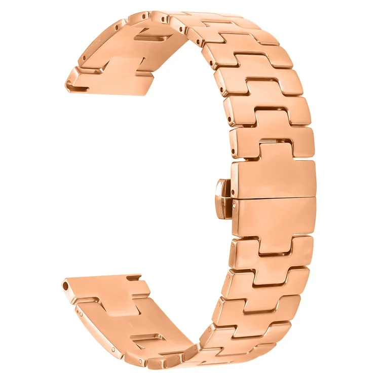 For Huawei Watch GT 2 Pro Replacement Strap H Type Metal Watch Band - Rose Gold