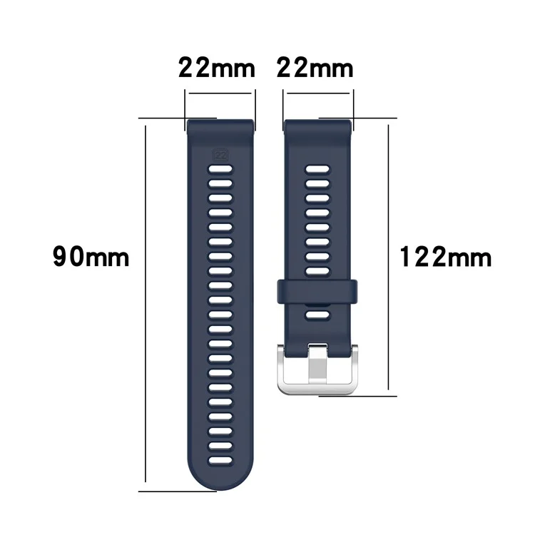 Solid Color Silicone Replacement Watch Strap for Garmin Forerunner 745 - Orange