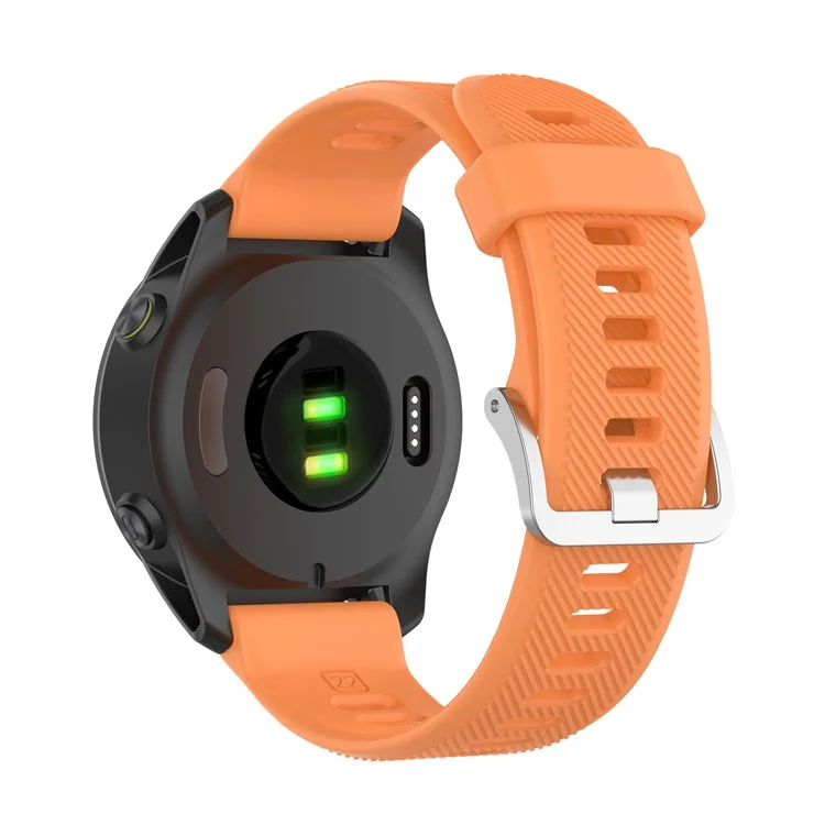Solid Color Silicone Replacement Watch Strap for Garmin Forerunner 745 - Orange