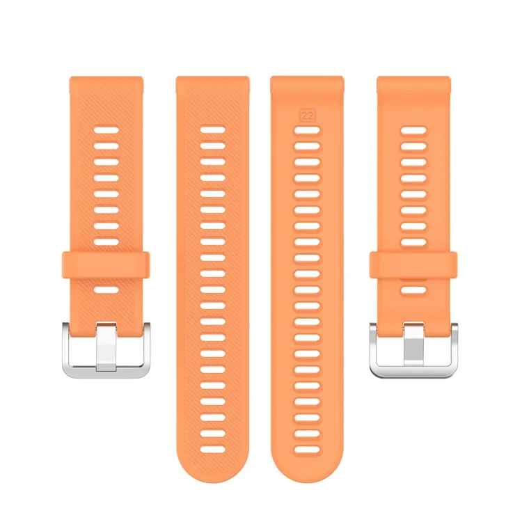 Solid Color Silicone Replacement Watch Strap for Garmin Forerunner 745 - Orange