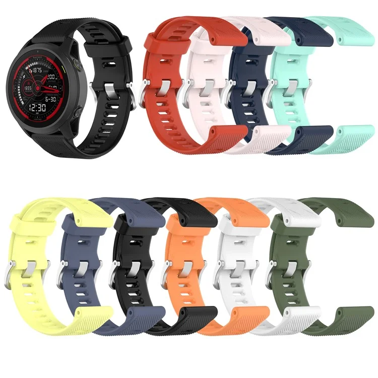 Solid Color Silicone Replacement Watch Strap for Garmin Forerunner 745 - Orange
