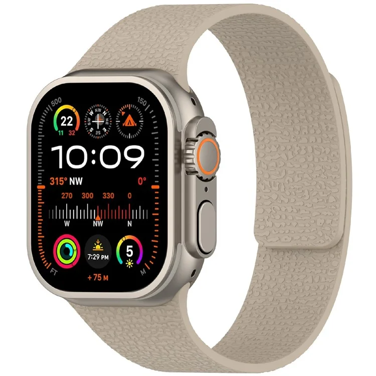 Soft Watch Strap for Apple Watch Series 10 9 8 7 SE 6 5 4 3 2 1 42mm 41mm 40mm 38mm Silicone Magnetic Band - Stone Color