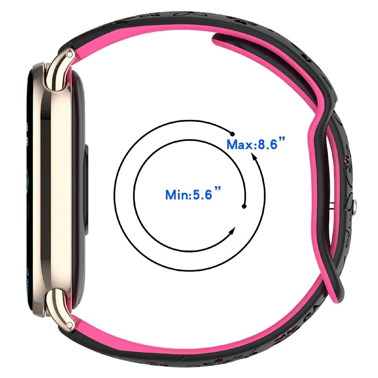 For Xiaomi Smart Band 9 / 8 Embossed Silicone Dual Color Strap Replacement Wristband - White+Black