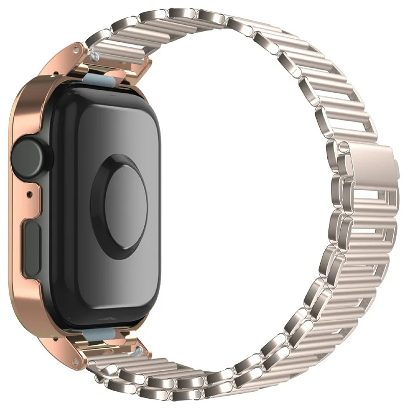 For Huawei Watch Fit 3 Metal Watch Frame + Adjustable Bracelet Wrist Strap - Starlight / Rose Gold