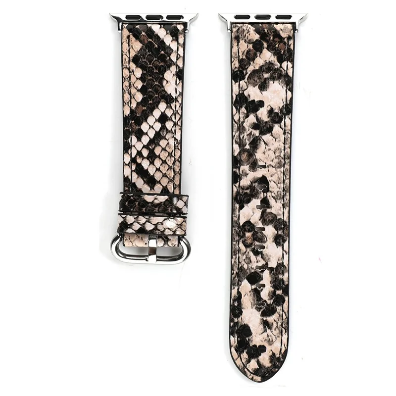 Bracelet en cuir avec motif peau de serpent pour Apple Watch Series 10 Ultra 9 8 7 SE 6 5 4 3 2 1 46mm 49mm 45mm 44mm 42mm - Rose Clair