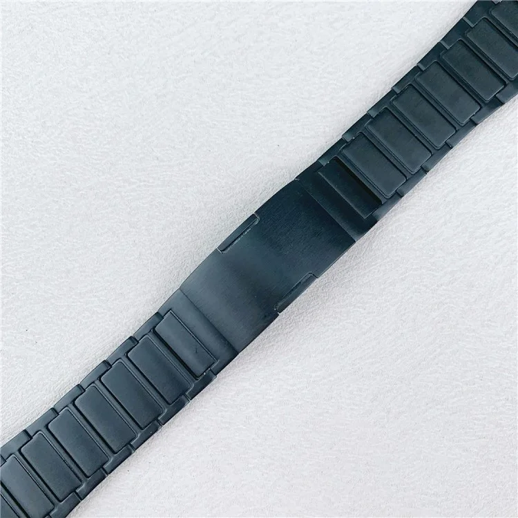 Bracelet pour Apple Watch Series 10 9 8 7 SE 6 5 4 3 2 1 42mm 41mm 40mm 38mm - Bracelet de montre en acier inoxydable à un rang - Noir