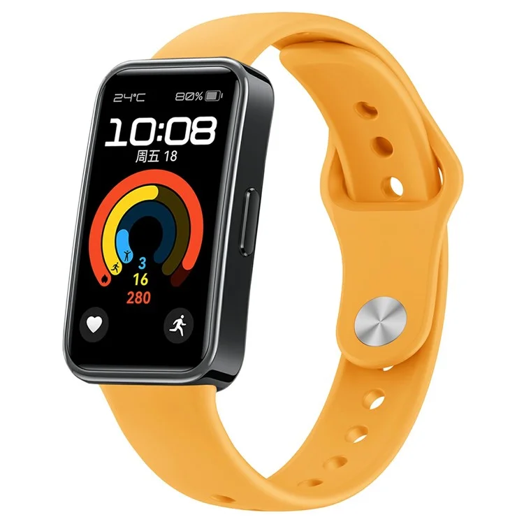 Silicone Wristband for Huawei Band 10 / Band 9 NFC / 9 / 8 NFC / 8 Replacement Adjustable Watch Strap - Yellow