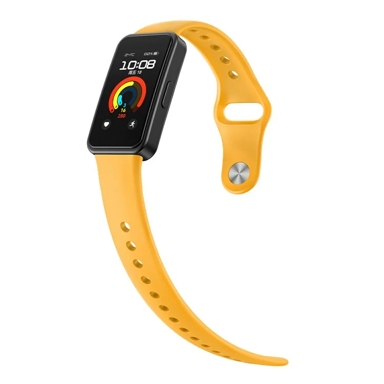Silicone Wristband for Huawei Band 10 / Band 9 NFC / 9 / 8 NFC / 8 Replacement Adjustable Watch Strap - Yellow