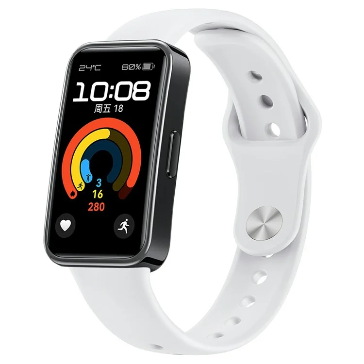 Silicone Wristband for Huawei Band 10 / Band 9 NFC / 9 / 8 NFC / 8 Replacement Adjustable Watch Strap - White