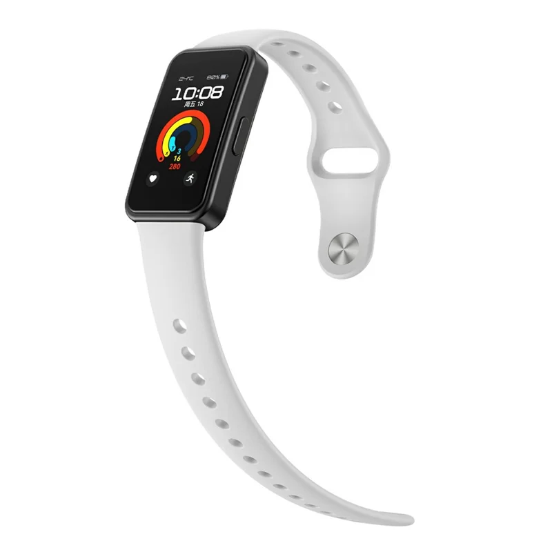 Silicone Wristband for Huawei Band 10 / Band 9 NFC / 9 / 8 NFC / 8 Replacement Adjustable Watch Strap - White