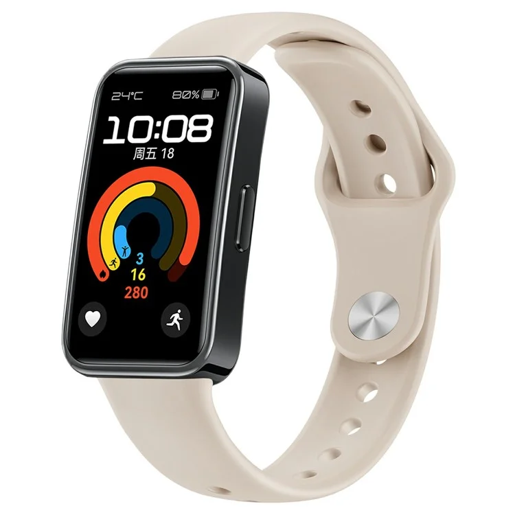 Silicone Wristband for Huawei Band 10 / Band 9 NFC / 9 / 8 NFC / 8 Replacement Adjustable Watch Strap - Starlight