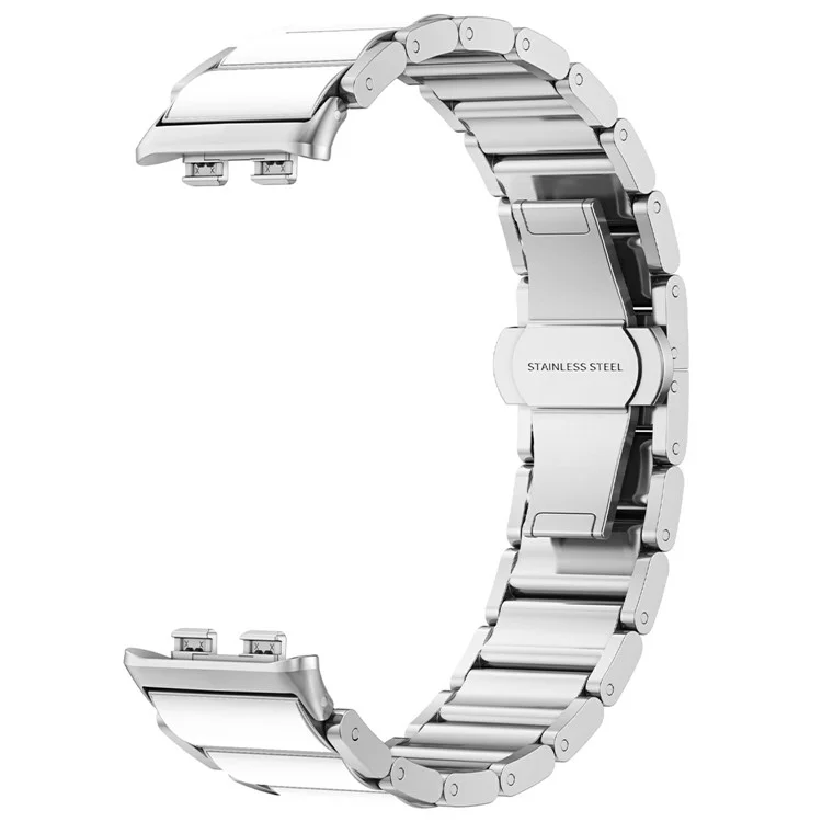 Pulseira For Honor Band 9 com Acabamento Cerâmico em Aço Inoxidável - Prata