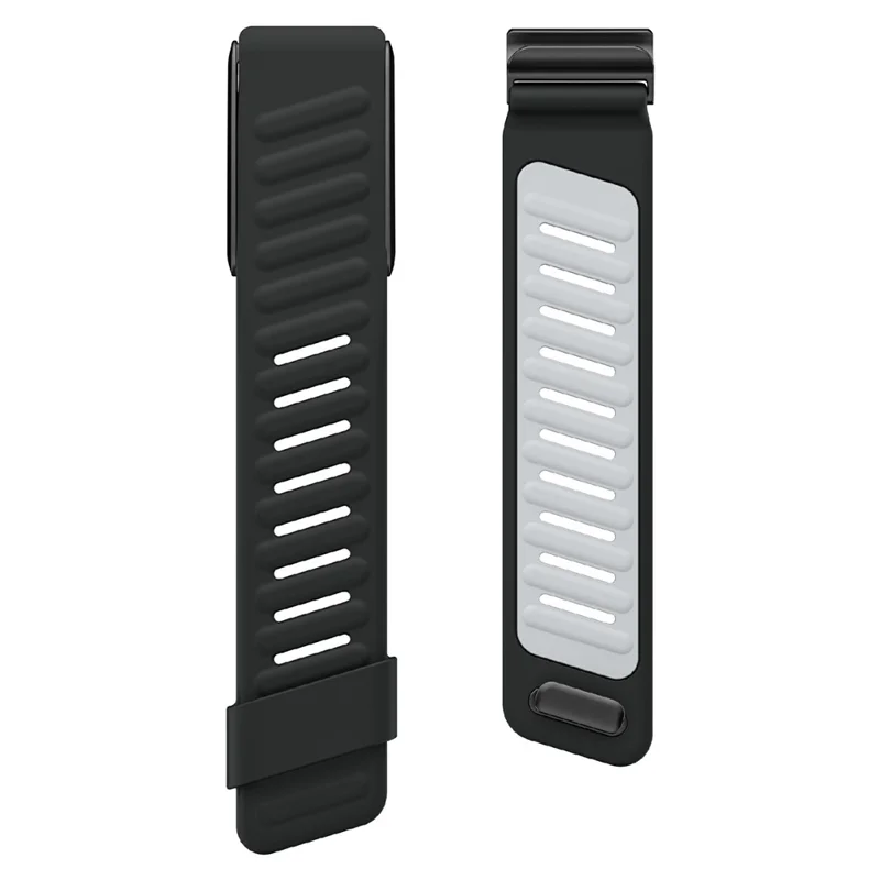 Pour WHOOP 4.0 Bracelet de Suivi de Fitness Bracelet de Remplacement en Silicone Ajustable - Noir+Gris Clair