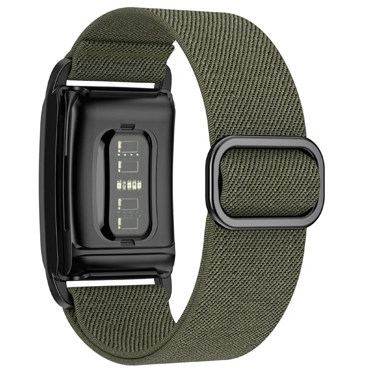 Für WHOOP 4.0 Fitness-Tracker Elastisches Polyester-Armband mit Einstellschnalle - Armeegrün