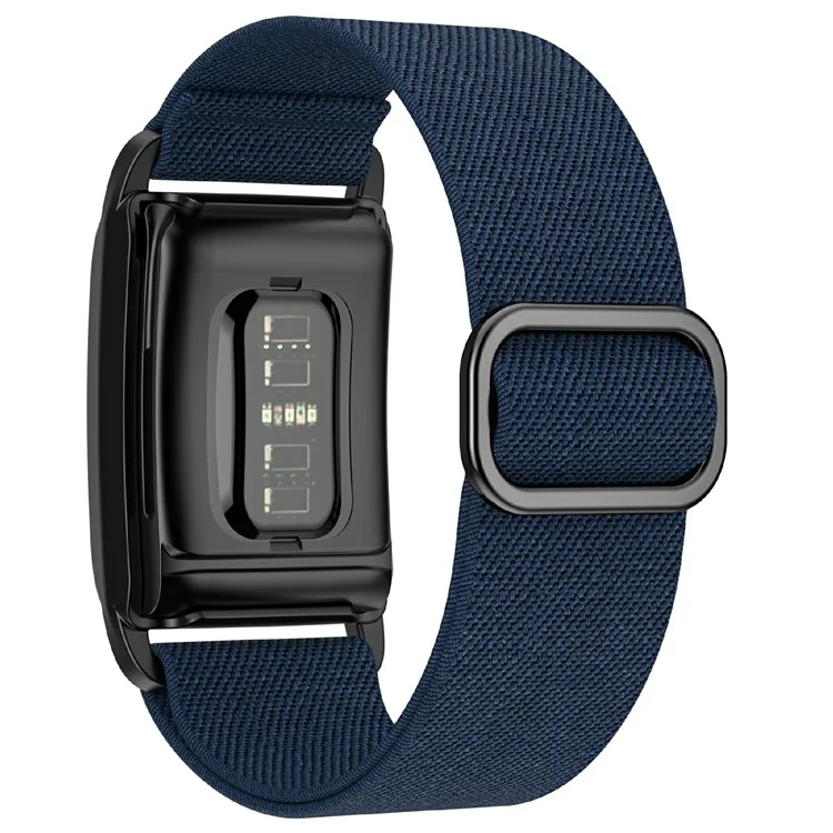 Correa elástica de poliéster para WHOOP 4.0 Tracker de Fitness, de una pieza, con hebilla de ajuste - Azul Oscuro
