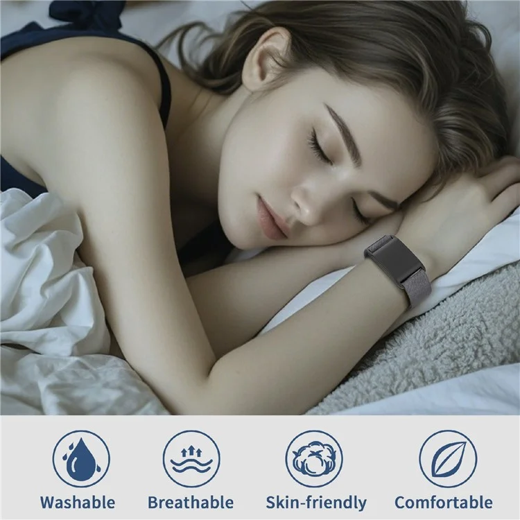 Correa elástica de poliéster para WHOOP 4.0 Tracker de Fitness, de una pieza, con hebilla de ajuste - Azul Oscuro