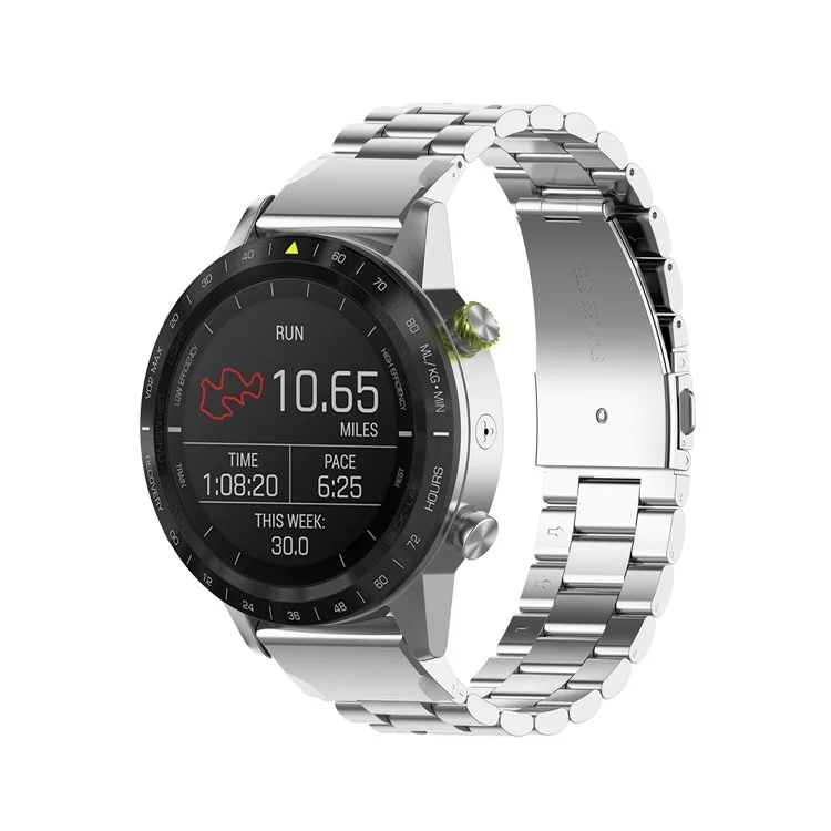 Tres Perlas Banda de Reloj de Correa de Muñeca de Reemplazo de Acero Inoxidable Para Garmin Fenix ​​6 - Plata