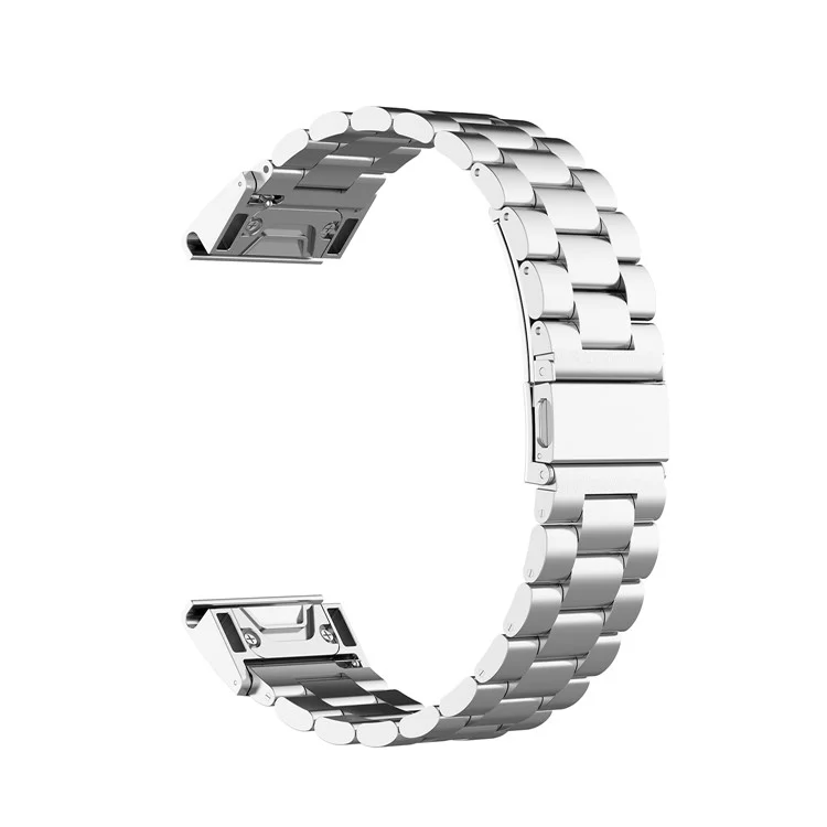 Trois Perles Band de Manche de Bracelet de Remplacement en Acier Inoxydable Pour Garmin Fenix ​​6 - Argent