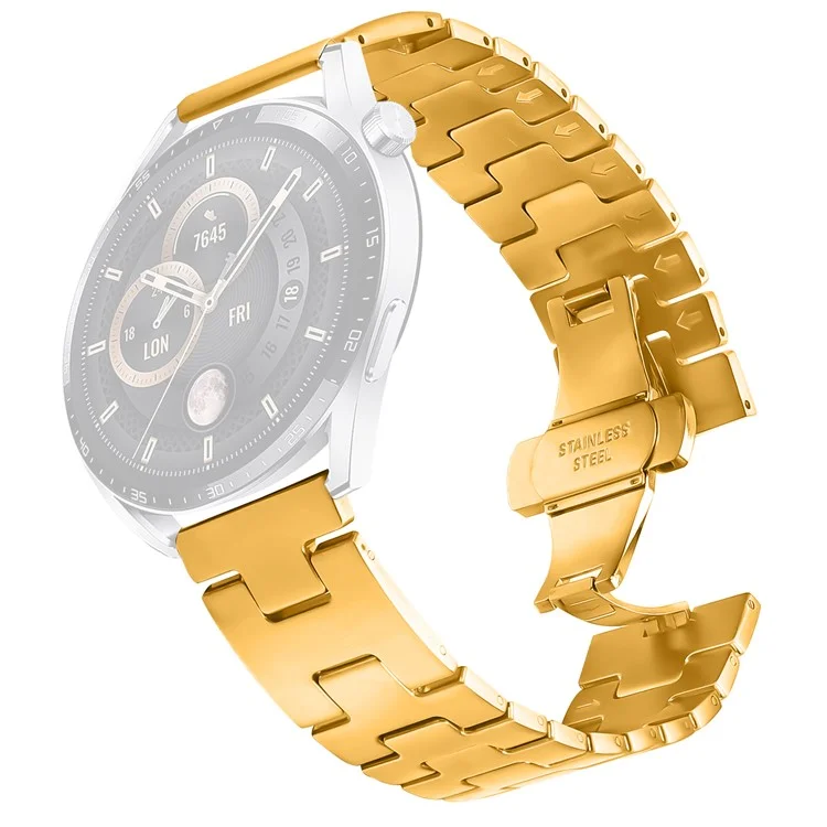 For Huami Amazfit Bip 5 Replacement Strap H Type Metal Watch Band - Gold