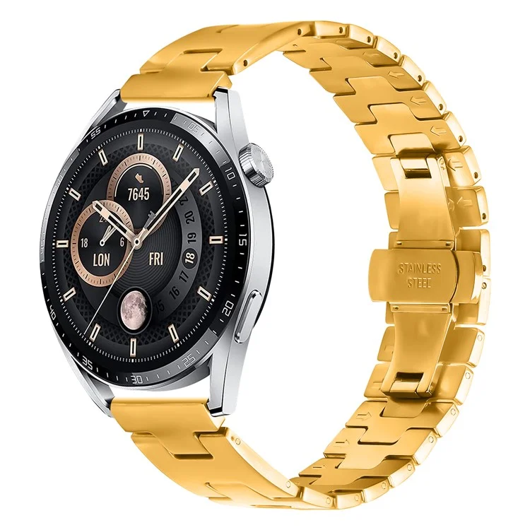 For Huami Amazfit Bip 5 Replacement Strap H Type Metal Watch Band - Gold