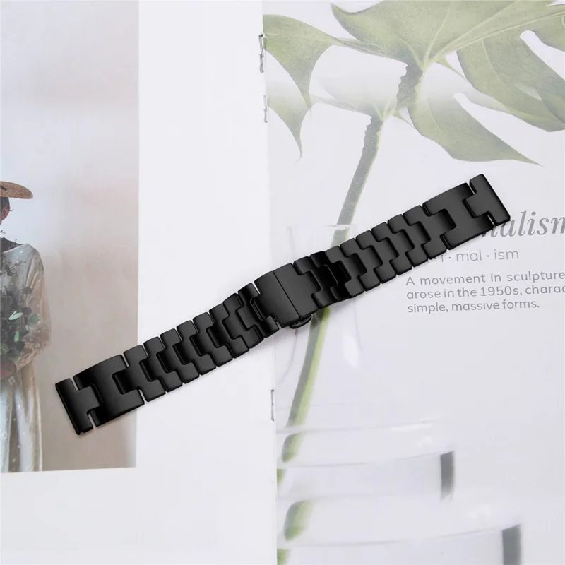 For Xiaomi Watch S1 Pro Replacement Strap H Type Metal Watch Band - Black