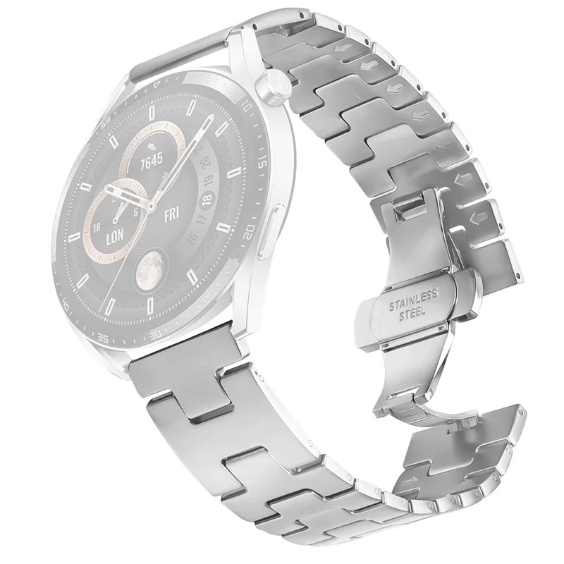 For Xiaomi Watch S1 / S1 Active Replacement Strap H-Type Butterfly Clasp Stainless Steel Watch Band Silver