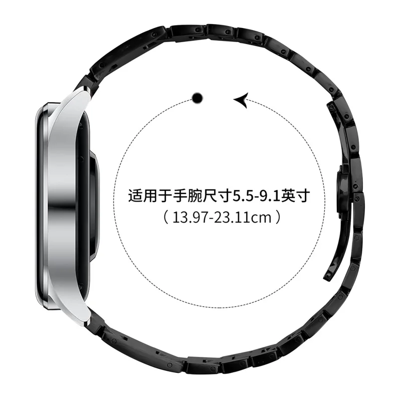 For Xiaomi Watch S1 / S1 Active Replacement Strap H Type Metal Watch Band - Black