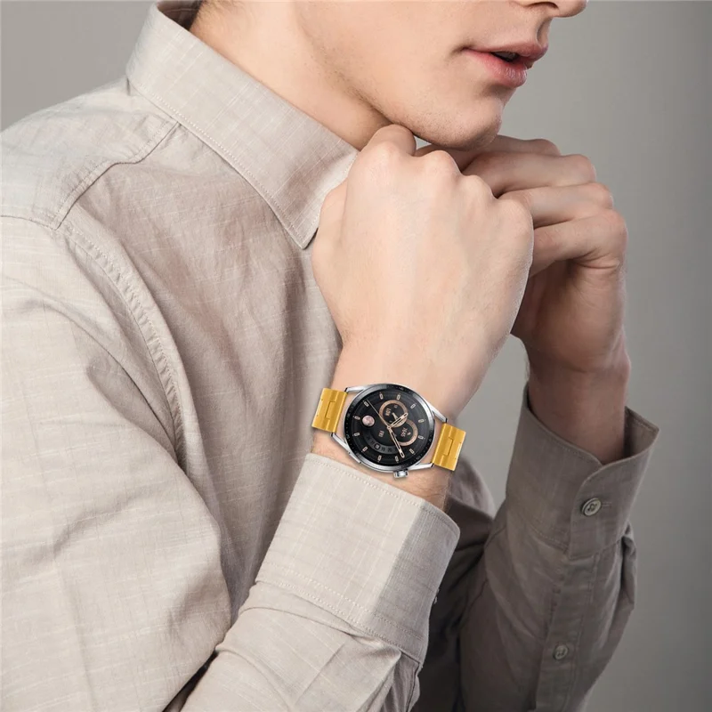 For Xiaomi Watch S1 / S1 Active Replacement Strap H Type Metal Watch Band - Gold
