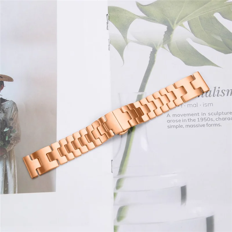 For Xiaomi Watch S1 / S1 Active Replacement Strap H Type Metal Watch Band - Rose Gold