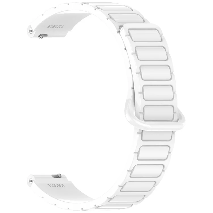 12mm Magnetic Watch Band Silicone Strap Compatible with 12mm Metal Frame / Connectors - Ceramic White