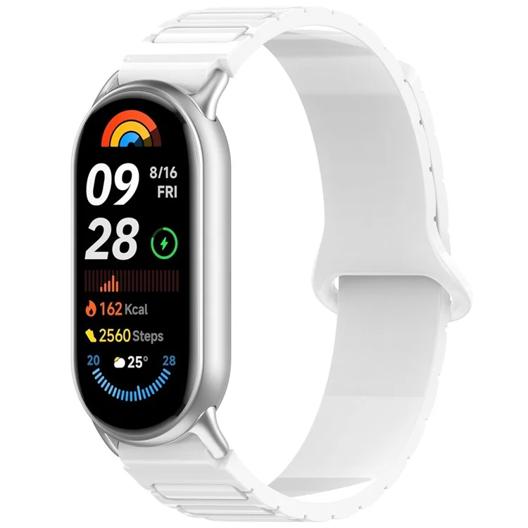 12mm Magnetic Watch Band Silicone Strap Compatible with 12mm Metal Frame / Connectors - Ceramic White