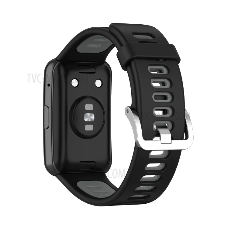 Soft Silicone Dual Color Watch Strap for Huawei Watch Fit - Black/Grey