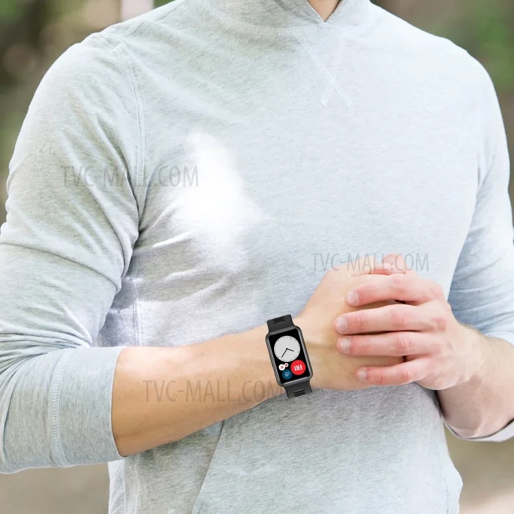 Soft Silicone Dual Color Watch Strap for Huawei Watch Fit - Red/Black