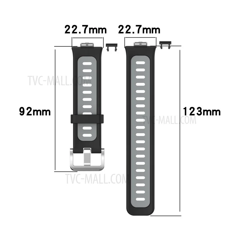 Soft Silicone Dual Color Watch Strap for Huawei Watch Fit - Red/Black