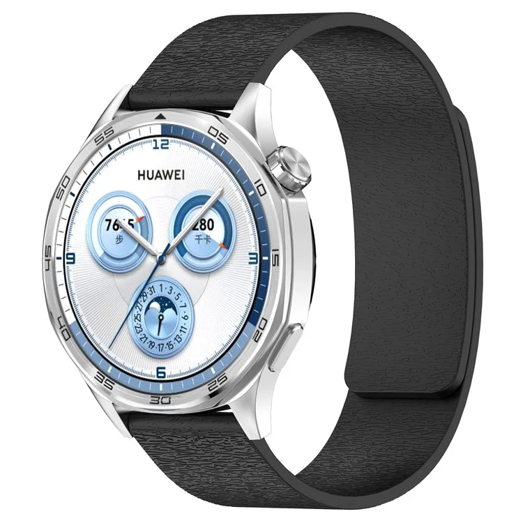 Correa de Reloj para Huawei Watch GT 4 41mm / Garmin Venu 3S / Forerunner 265S Grano de Madera Nube Universal 18mm Correa Magnética de Silicona - Negro