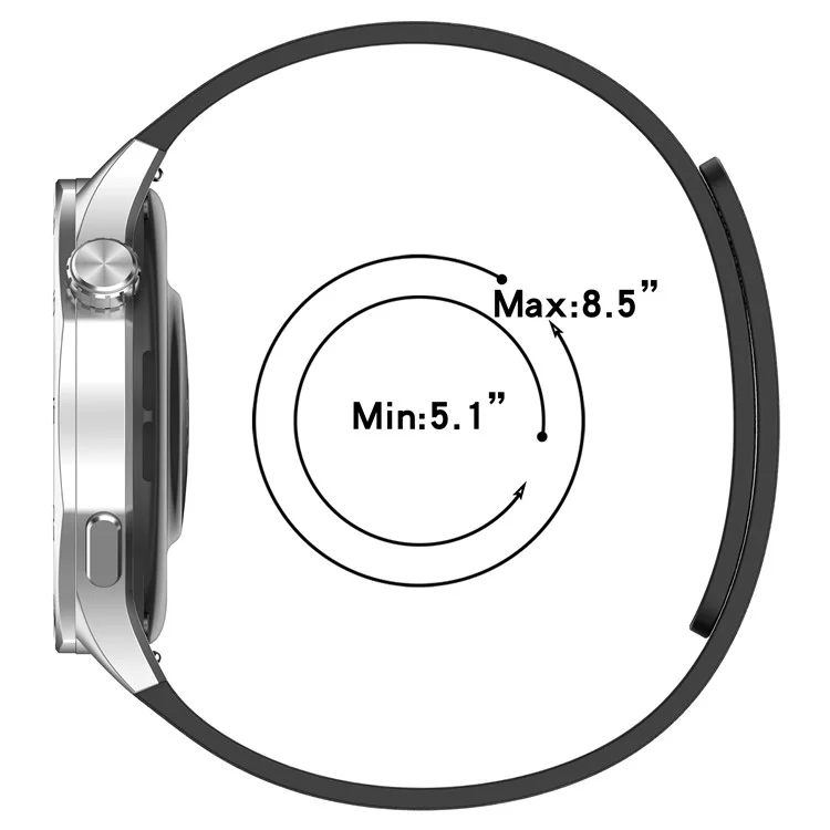 Correa de Reloj para Huawei Watch GT 4 41mm / Garmin Venu 3S / Forerunner 265S Grano de Madera Nube Universal 18mm Correa Magnética de Silicona - Negro
