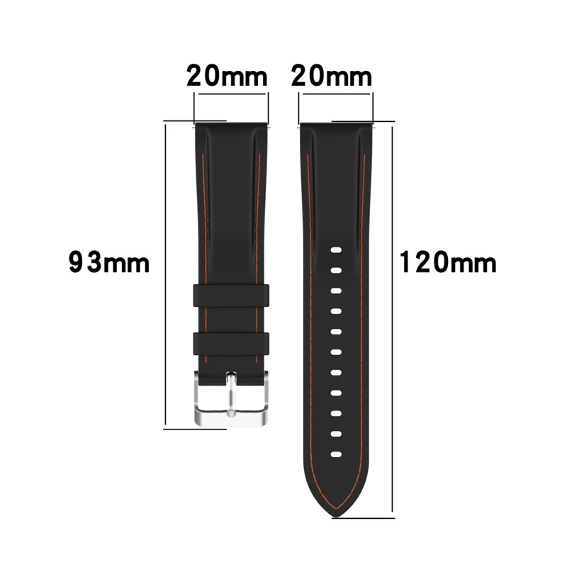 20mm Silicone Watchband Wrist Strap Replacement for Samsung Galaxy Watch4 Classic 46mm 42mm/Watch4 44mm 40mm/Galaxy Watch3 41mm/Amazfit GTS2 - Orange