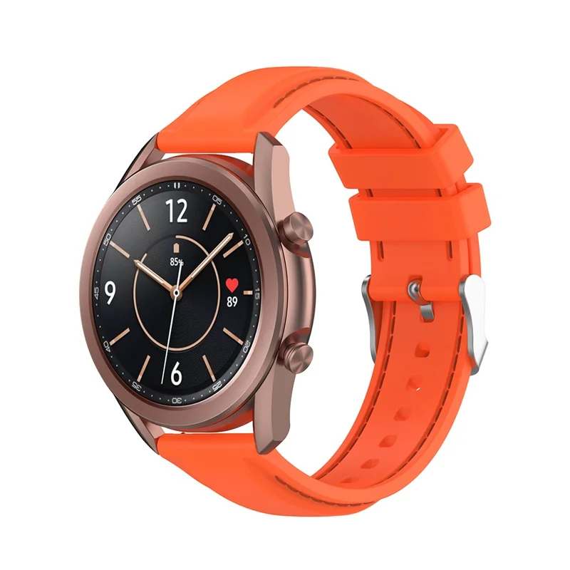 20mm Silicone Watchband Wrist Strap Replacement for Samsung Galaxy Watch4 Classic 46mm 42mm/Watch4 44mm 40mm/Galaxy Watch3 41mm/Amazfit GTS2 - Orange