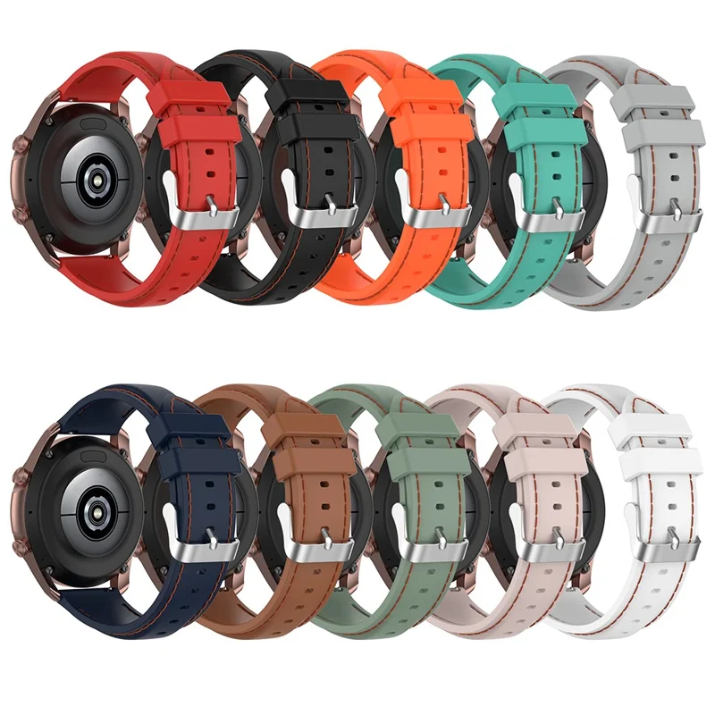 20mm Silicone Watchband Wrist Strap Replacement for Samsung Galaxy Watch4 Classic 46mm 42mm/Watch4 44mm 40mm/Galaxy Watch3 41mm/Amazfit GTS2 - Orange