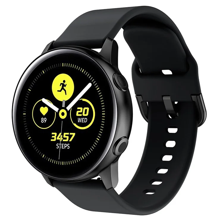 Cinta de Relógio de Cor Sólida de Silicone Para Garmin Vivoactive 4s, Vivomove 3s, Etc - Preto